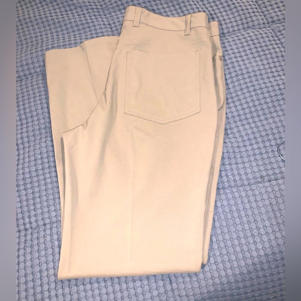 PGA Tour Mens Flat Front Golf Pants Size 34 x 30 Tan